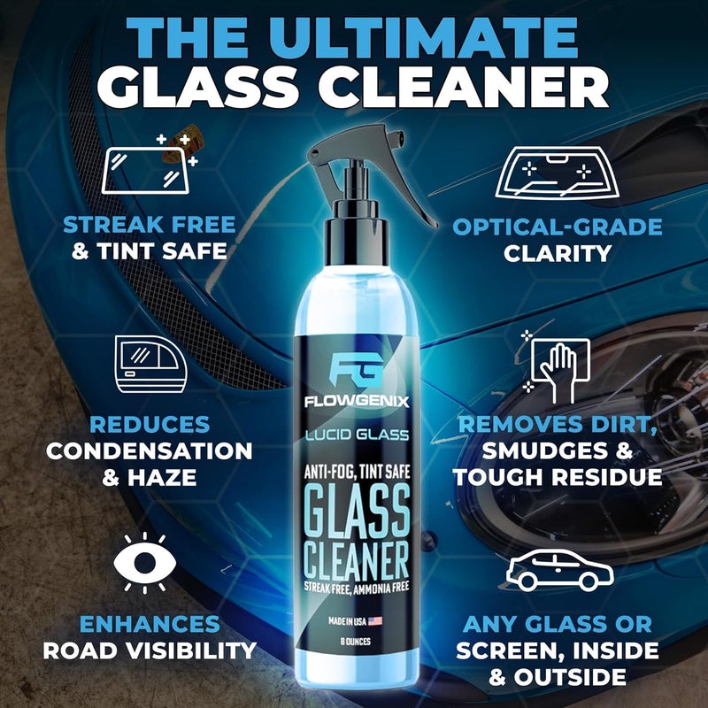 Flowgenix Window and Glass Cleaner Streak Free for Cars - Ammonia Free, Tinted Window Safe, Auto Glass Cleaner for Windows, Mirrors, Navigation Screens; Car, Truck, SUV and Home Use - Image 5